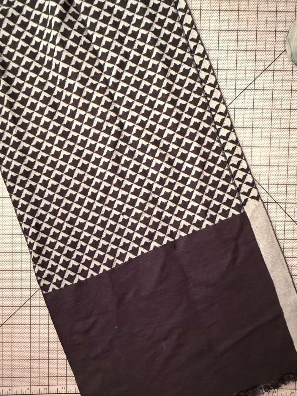 Dual Sided Geometric Print 68” Silk Scarf